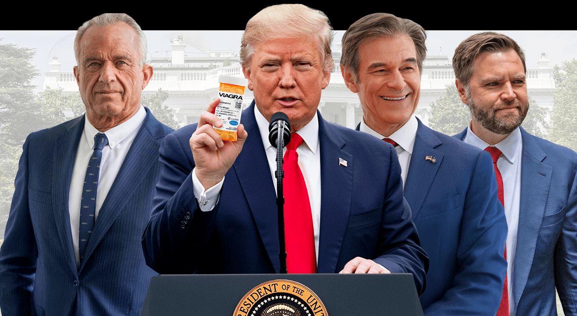 Donald Trump - holding Viagra bottle