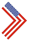 right aroow in the style of an American flag